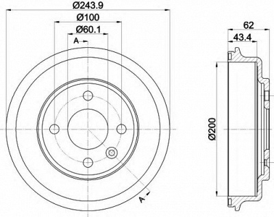 HELLA PAGID 8dt355302651 -  Барабан тормозной